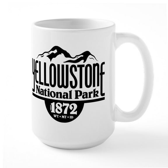 CafePress - Yellowstone National Park Mugs - 15 oz Ceramic Large White Novelty Mug