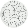 thumbnail image 3 of Bliss Rugs Transitional Floral 7'10'' Round White and Gray Polypropylene Indoor Area Rug, 7'10'' Round, 3 of 8