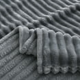 thumbnail image 4 of Throw Fleece Blanket for Couch - Super Soft Cozy Throw Blanket for Women,3D Striped Lightweight Blanket, All Seasons Flannel Blanket for Bed, 40x60 Inches, Grey, 4 of 6