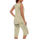 thumbnail image 5 of Conjunto de Verano para las Mujeres Impreso Casual sin Mangas Plisado Superior Y Pantalones Recortados, Cuello Redondo Conjunto de Dos Piezas, 5 of 8