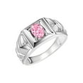 thumbnail image 2 of RYLOS Men's Rings Sterling Silver Rings Designer Weave Band 7X5MM Oval Gemstone &  Diamond Ring Pink Ice October Birthstone Rings For Men Size 8, 2 of 6
