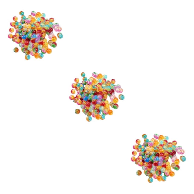 Jumpingount 200Pack Round Crackle Beads 8mm Handcrafted DIY Bead Sewing Craft Jewelry Type1
