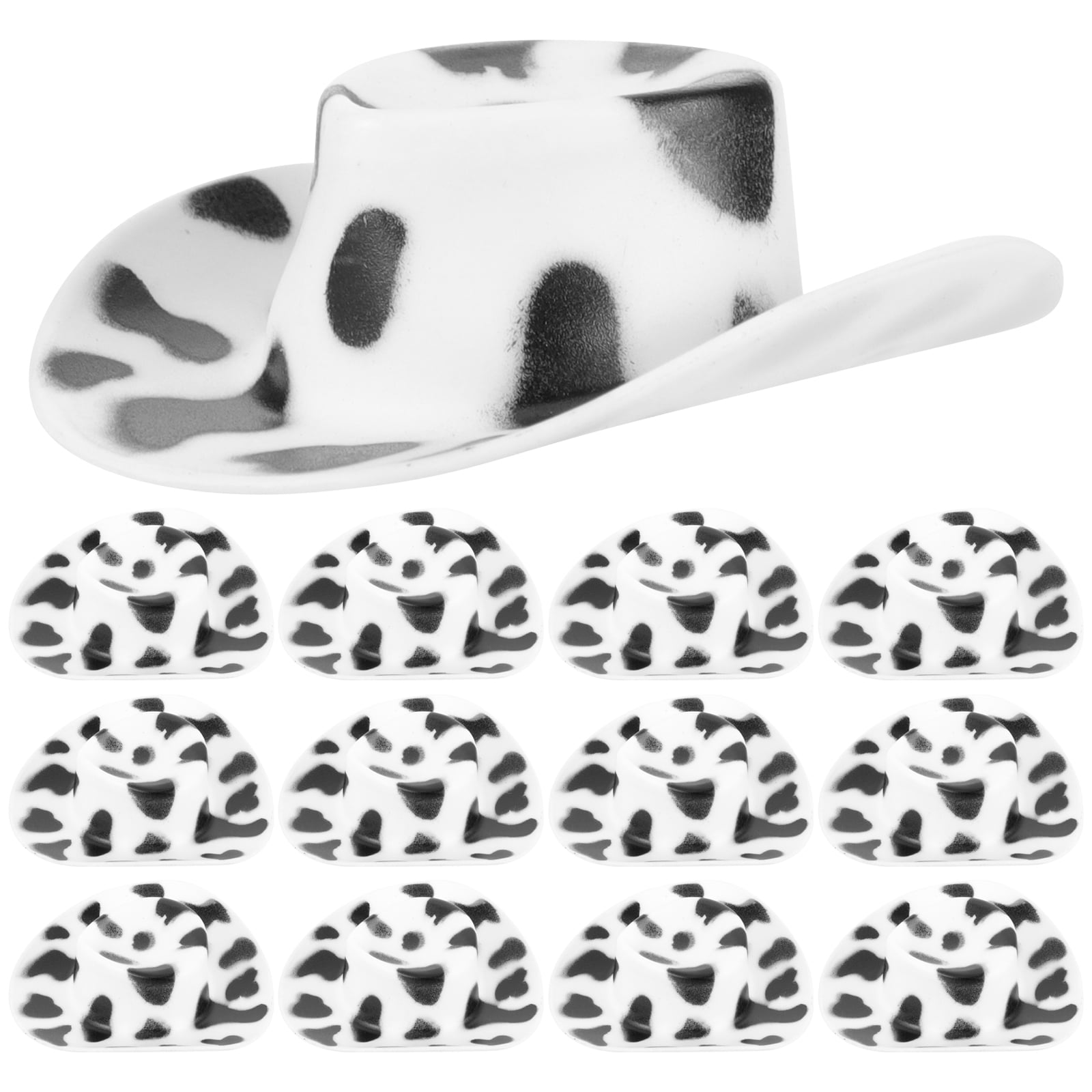 NUOLUX 30pcs Mini Cowboy Hats Cow Printed Mini Western Hat Miniature