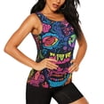 thumbnail image 2 of Fuzoiu Neon Graffiti Urban Art Print Women's Workout Tank Top,Athletic Racerback Sports Tank,Tops Sleeveless Running Loose Fit Yoga Tops,Active Shirts for Yoga, Running, and Gym-Large, 2 of 7