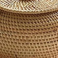 thumbnail image 4 of Round Rattan Box with Lid, Hand Woven Storage Box, Multifunctional Desktop Tray Storage Basket Decoration for Home, 4 of 5