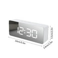 thumbnail image 3 of LED Mirror Digital Alarm Clock, 5.5" Nightstand Snooze Clock w/ Temp Display, Auto-Dim, USB or AAA Power, Compact Travel Desk Clock,, 3 of 8