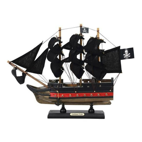 9 x 2 x 12 in. Wooden Calico Jacks the William Black Sails Limited Model Pirate Ship