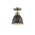 thumbnail image 1 of Golden Lighting 3602-FM AB-RBZ Duncan AB Flush Mount, Gold - Rubbed Bronze Shade, 1 of 1