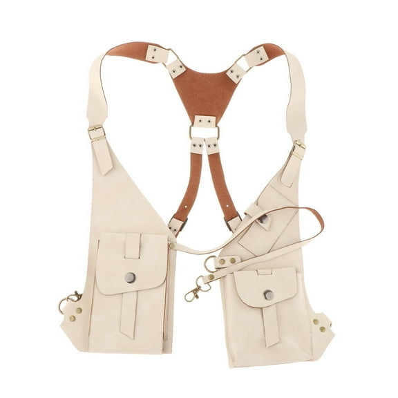Kuntesetty Steampunk Shoulder Harness Bag Anti Wear for Short Trips Backpacking Fishing White