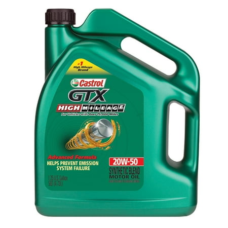 Castrol GTX High Mileage 20W-50 Synthetic Blend Motor Oil ...
