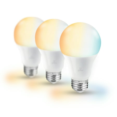 Globe Electric Wi-Fi Smart 60W Equivalent Tunable White Frosted LED Light Bulb, No Hub Required, Voice Activated, A19, E26 Base (3-Pack), 34200