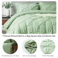 thumbnail image 3 of Davulos Queen Size Comforter Set,7 Pieces Green Bedding Sets for All Season Bed in a Bag with Comforter ,Flat Sheet ,Fitted Sheet ,Pillowcases & Shams, 3 of 8