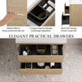 thumbnail image 5 of 30-Inch Wall-Mounted Bathroom Vanity with Sink – Pre-Assembled Floating Cabinet, Stain-Resistant Stone Resin Countertop & Soft-Close Drawers – Natural Oak Finish with U-Shaped Storage Organization, 5 of 9
