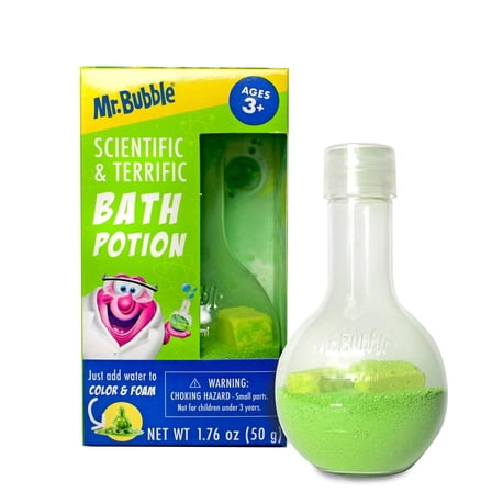 Mr. Bubble Scientific & Terrific Bath Potion, Green, Original Bubblegum Scent, 1.76 oz.