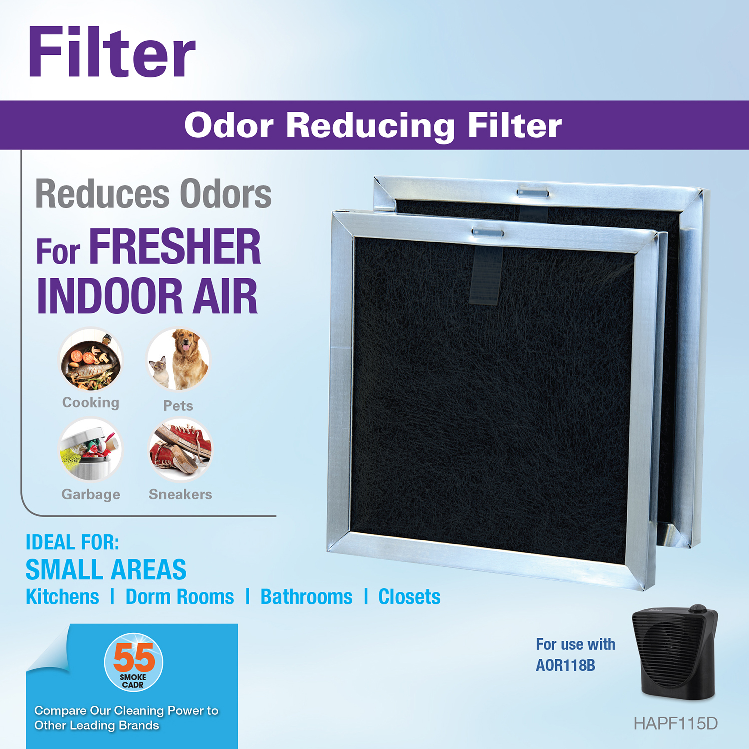 1 Arm & Hammer Odor Grabber Air Purifier Filters New in Box AOR118 AOR115