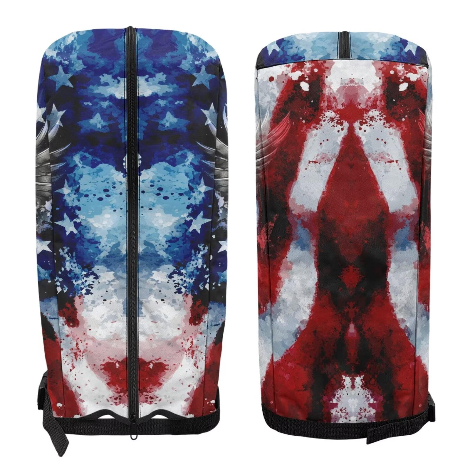 Chririnla Bald Eagle Rain Cape for Golf Bag Waterproof Dust Cover American Flag Golf Club Bags Rain Hood with Adjustable Straps Lightweight Protect from Rain Dust and Sun