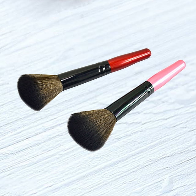 HAMPPLIES 2pcs Professional Makeup Brushes Set Wooden Handle for Daily Use Lady