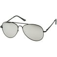 thumbnail image 3 of zeroUV - Classic Metal Frame Spring Hinges Color Mirror Lens Aviator Sunglasses - 58mm, 3 of 5