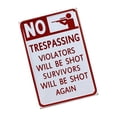 thumbnail image 2 of Letrero de chapa metálica vintage con la leyenda "PROHIBIDO EL PASO", 2 of 7