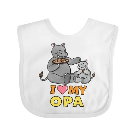 

Inktastic I Love My Opa Hippos Gift Baby Boy or Baby Girl Bib