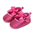thumbnail image 2 of JAHH Baby Spring Summer and Autumn Shiny Shoes Bow Baby Shoes Soft Bottom Non Slip Single Shoes for Toddler/Little Kid/Big Kid(0-6 Months,Hot Pink), 2 of 7
