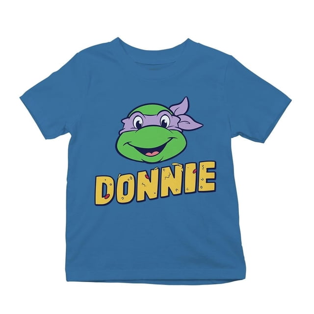 Playera Fan Army Tortugas Ninja Talla 8 Manga Corta con Estampado Rostro Donatello Azul Turquesa