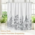 thumbnail image 5 of Minimalist Botanical Shower Curtain, Black and White Plant Herb Flower Floral Bathroom Curtain, Natural Modern Plants Shower Curtain Set with 12 Hooks for Bathroom, 72Wx84L, 5 of 6