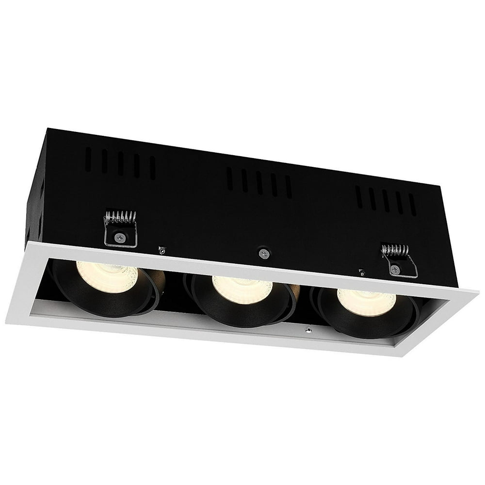 Grille Led Recessed Twist Cap Triple Rectangular Ceiling Spotlight