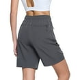 thumbnail image 3 of TACVASEN Women's Hiking Shorts Quick Dry Lightweight Water Resistant Athletic Shorts with 3 Zipper Pockets Drawstring Waistband, 3 of 6