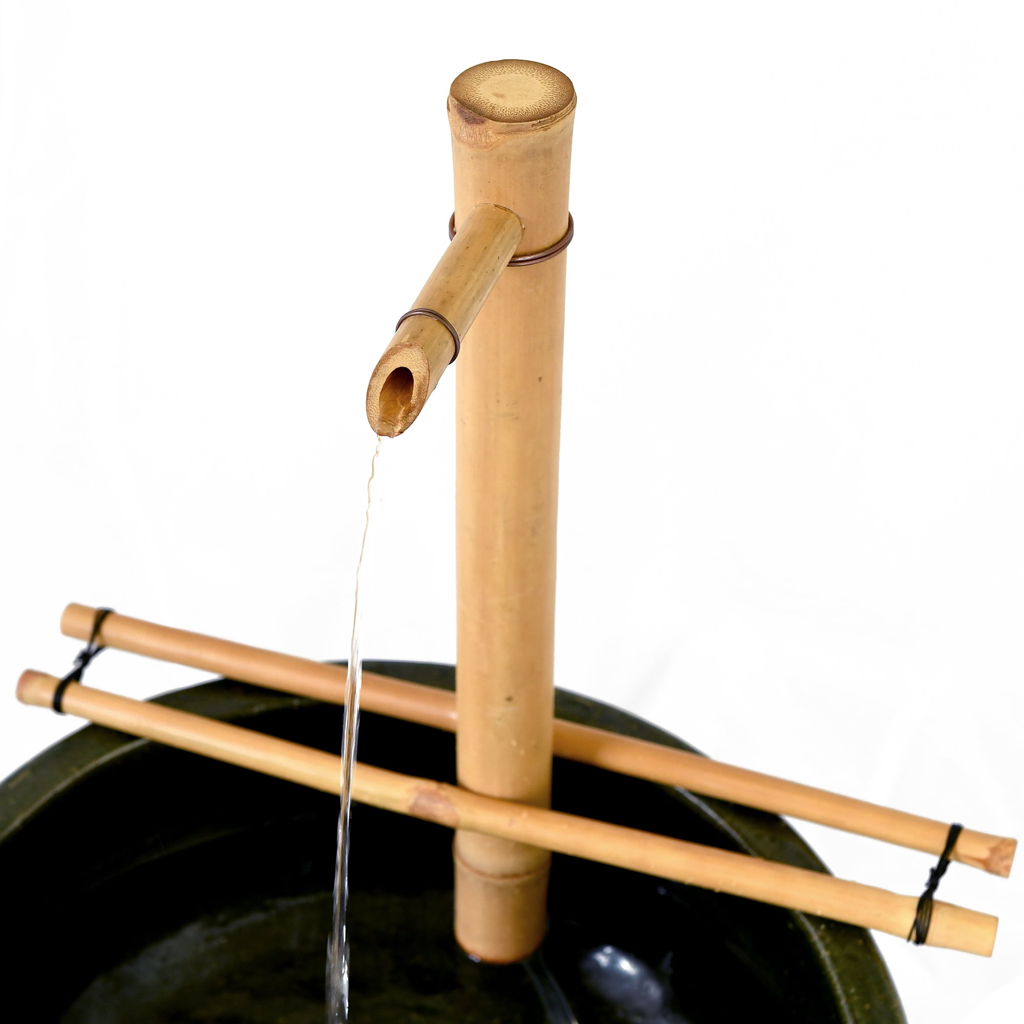 18" Bamboo Fountain Kit, Adjustable Spout with Pump, Indoor/Outdoor – Container Not Included