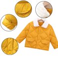 thumbnail image 6 of Esaierr Toddler Baby Warm Cotton Outerwear 1T-7T Kids Winter Coat Kids Puffer Jacket Lapel Button Solid Color Winter down Coat with Pocket for Boys Girls, 6 of 7