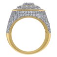 thumbnail image 3 of Auriga 925 Sterling Silver Yellow-Tone Round Baguette CZ Round Head Ring Size 10 for Men, 3 of 6