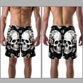 thumbnail image 3 of luoweisi Men's Beach Shorts Quick Dry Swim Trunks with Mesh Lining Couple Skulls S, 3 of 5