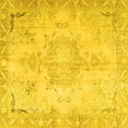 thumbnail image 1 of Ahgly Company Machine Washable Indoor Square Persian Yellow Traditional Area Rugs, 4' Square, 1 of 4