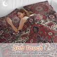 thumbnail image 3 of Boho Plant Queen Size Comforter Set, Vintage Red Blue Geometric National Medieval Trible Bedding for All Seasons, 4 Pcs Bed Set, 1Quiltcover (90"x92") ,1Sheet(94"x116"), 2Pillowcases (30"x20"), 3 of 12