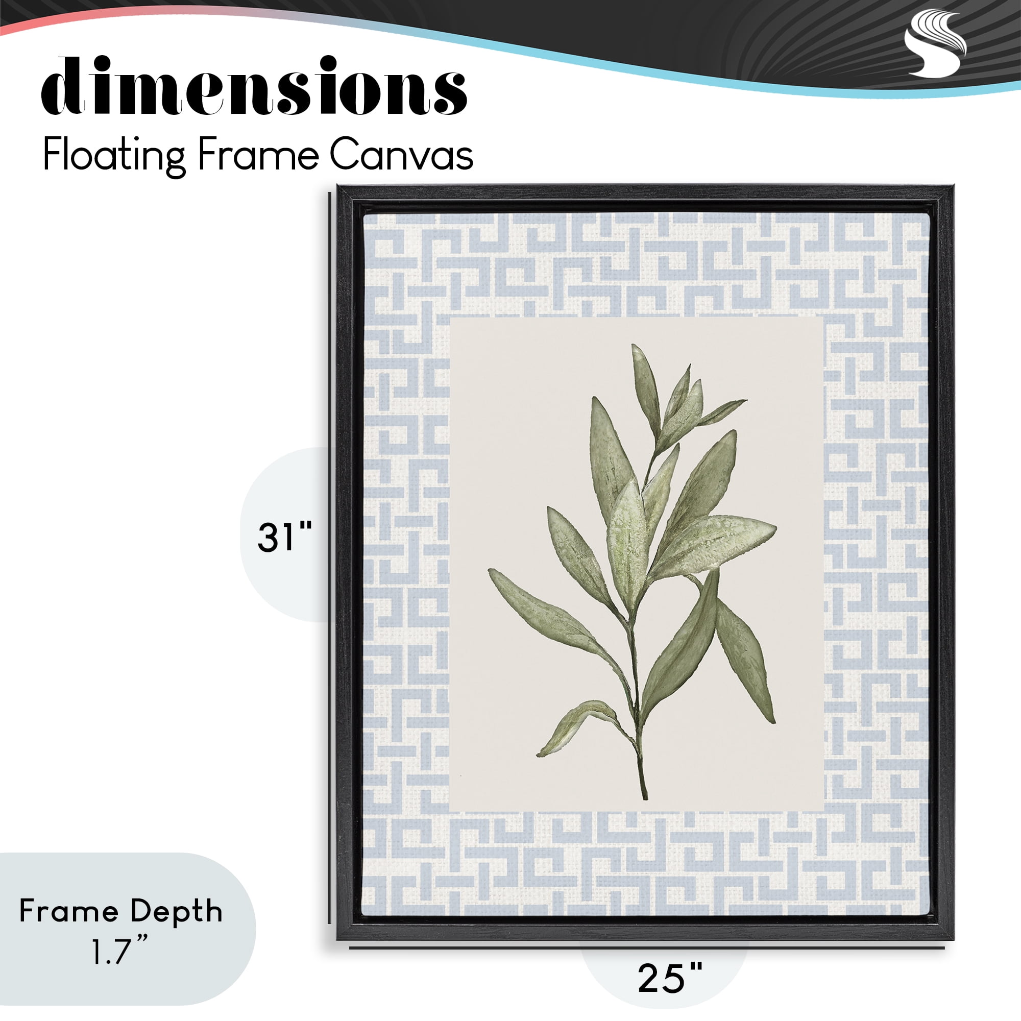 Stupell Industries Leafy Fresh Herb Black Framed Floater Canvas Wall Art, design by Diannart