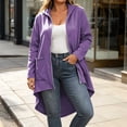 thumbnail image 4 of Luvrsol Zip Up Hoodies Women Drawstring Hood Zip Long Jacket Casual Top with Side Deep Pockets S-2XL, 4 of 7