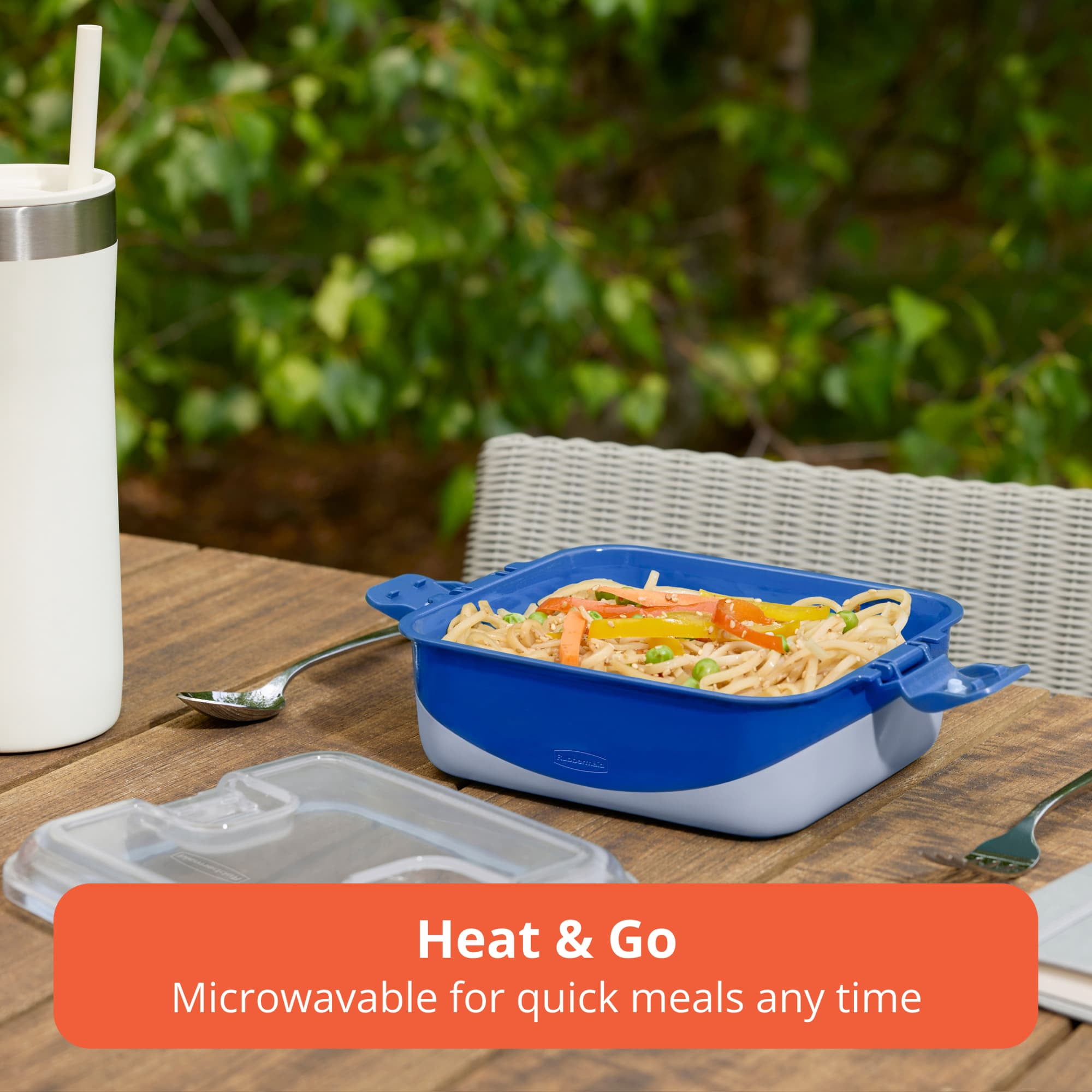 Rubbermaid Pack & Go 1 L Rectangle Microwaveable Container, 100% Leakproof Meal Prep Container, Dishwasher-Safe and Microwave-Safe