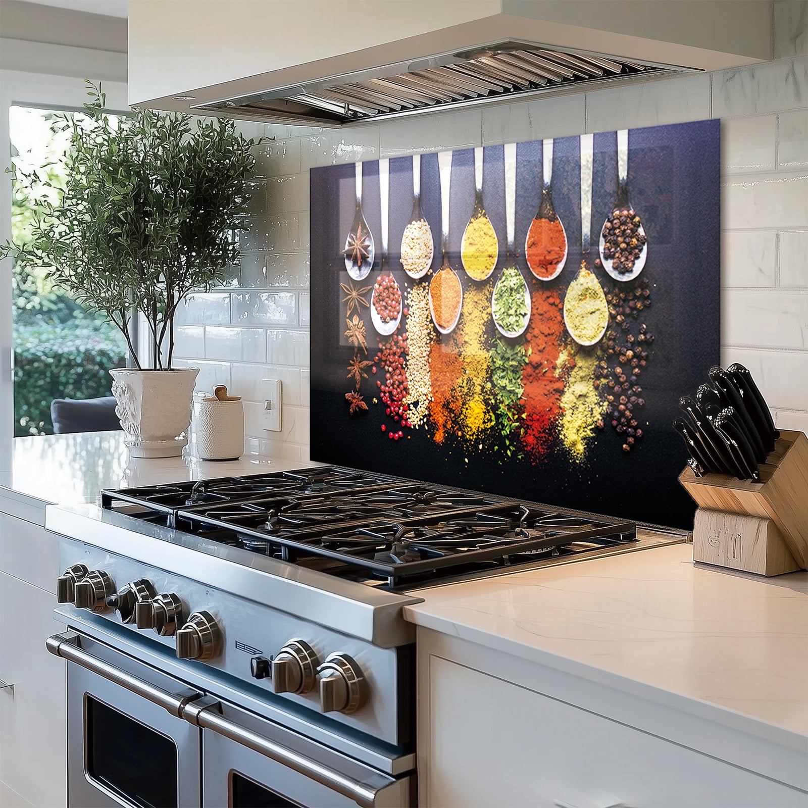 The Golden Tree of Life Glass Backsplash For Kitchen Behind Stove,Stove Back Top Cover,Easy to Clean Glass Splashback, Sink Cover Splash Guard,Home Kitchen Wall Decor