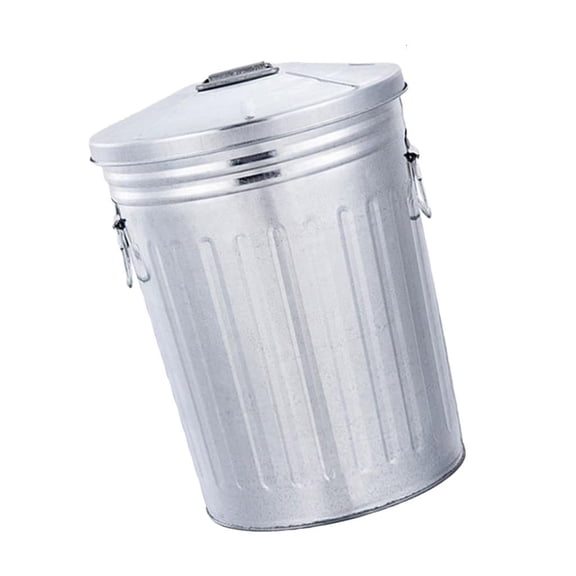 MOMOJIA Retros Iron Outdoor Trash Can With Lid Handles 8L Garden Camping Essential