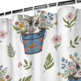 thumbnail image 3 of White Cow Flower Bucket Pattern Shower Curtain 84"x72" ,Bathroom Decorative Shower Curtains Set with 12 Hooks,Modern Waterproof Washable Shower Curtain, 3 of 6
