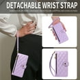 thumbnail image 5 of For Samsung Galaxy Note 20 Ultra Wallet Case: with RFID Blocking Card Slots [5 Cards+1 Cash Slot+1 Zipper Pocket | Soft PU Leather Magnetic Snap | Crossbody & Wrist Strap Protective Cover,Purple, 5 of 13