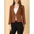 thumbnail image 5 of Allegra K Women's Workwear Zipper Collarless Cropped Blazer, 5 of 6