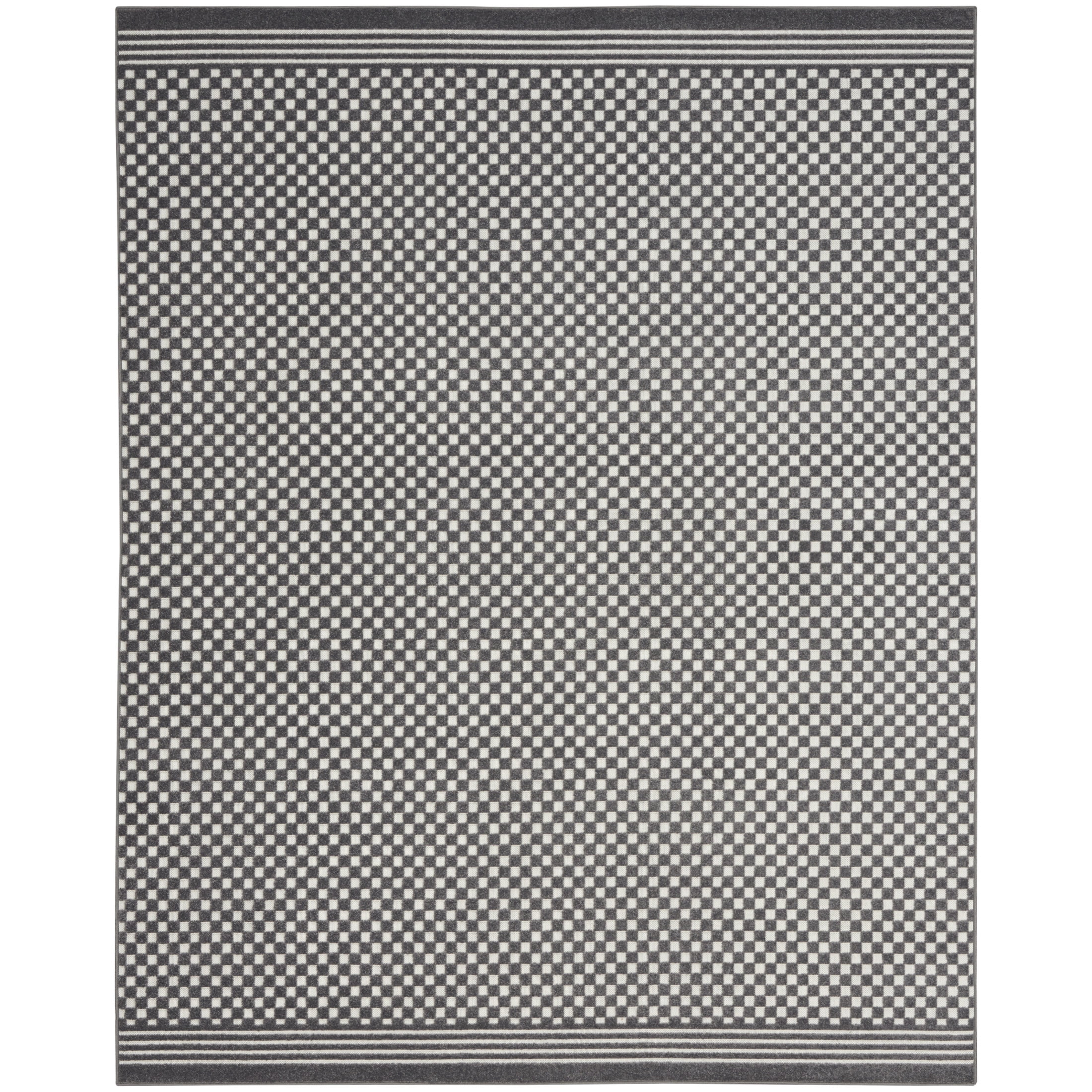 Nourison Care Free 7'10" x 9'10" Grey Modern Indoor Rug