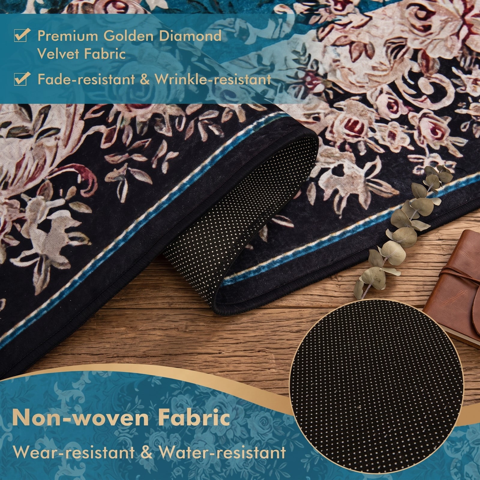 ALPULON Vintage Area Rug 6'7 x 4'8 Non-Shedding Soft Surface Anti-Slip Bottom Machine Washable Floor Carpet for Living Room Bedroom Dining Room Office, Multicolor