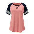 thumbnail image 3 of Gerichy Womens Summer Tops, Summer Short Sleeve Tops for Women Color Block Casual Tunic Crew Neck Striped T Shirts Women Tops, 3 of 6