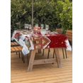 thumbnail image 2 of Outdoor Tablecloth with Umbrella Hole and Zipper, Red Christmas Rectangle Table Cloth 54x80 Inch Waterproof Tablecloth, Santa Snowman Snowflake Gifts Elk Picnic Table Cover for Patio Camping, 2 of 7