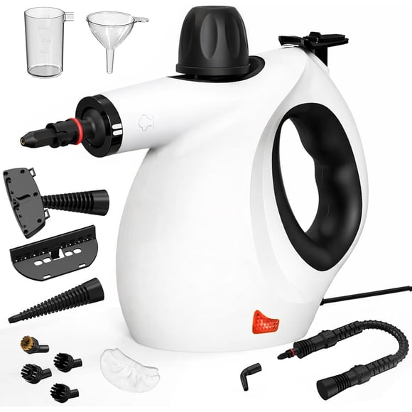 Handheld Pressurized Steam Cleaner with 12pcs Accessories, Portable Multi-Surface Steamer for Floor, Windows, Kitchen, Couch, Car Seats & Home Cleaning(White)