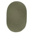 thumbnail image 1 of Green Wool Rug Solid Braided Textured 2 Feet by 6 Feet Oval Thick Casual Carpet, 1 of 2