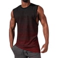 thumbnail image 2 of QSAWXQZ Men's Striped Color Block Tank Top Crew Neck Sleeveless Athletic Summer Beach Casual Pullover Shirt for Summer M, 2 of 5